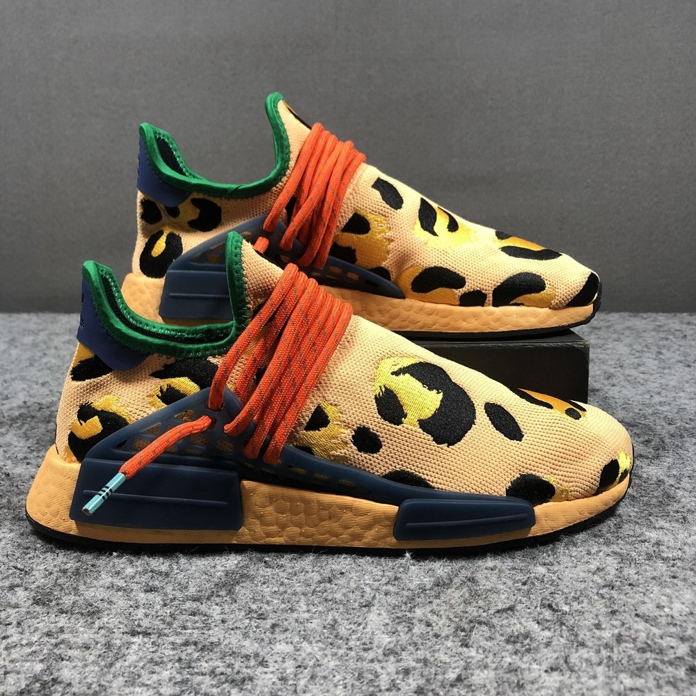 Adidas Pharrell x NMD Hu Animal Print Pulse Amber Shoes Mens 8.5 Sneakers - Picture 2 of 16